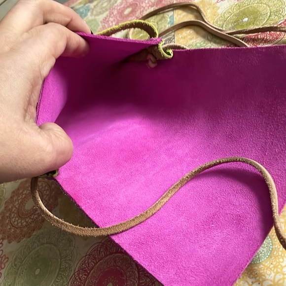 Small Handmade Original/One of a Kind Leather Crossbody Bag/Purse - Picture 6 of 7